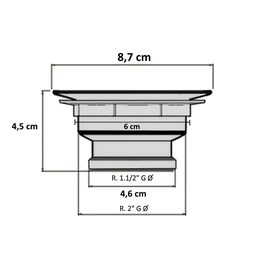 Válvula Pia Cozinha Americana Escoamento 3.1/2'' ABS Cromada:Prateado - 8