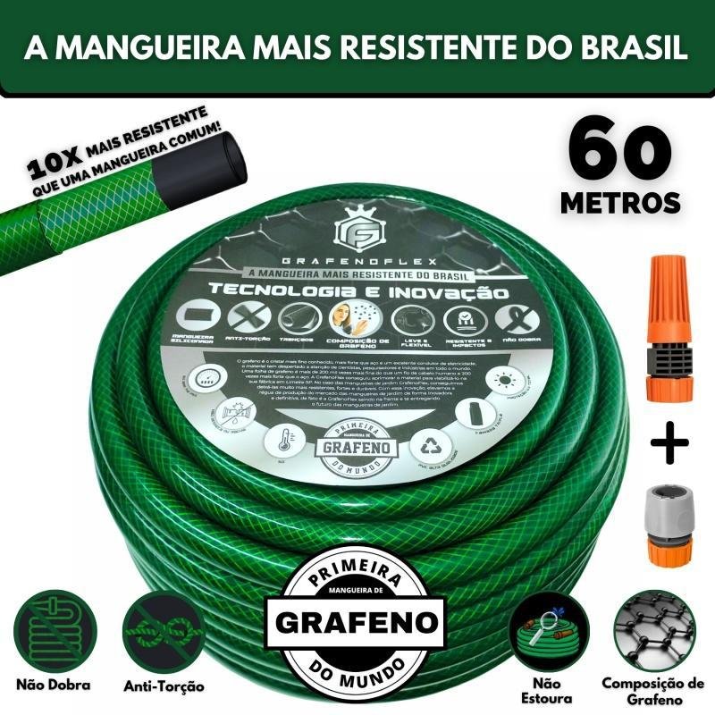 Mangueira Quintal Anti-torção Tripla Camada 60m - Gf. - 1