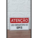 Ver imagem 4 de Placa de Sinalização Atencao Uso Obrigatorio de Epi`s 20x30