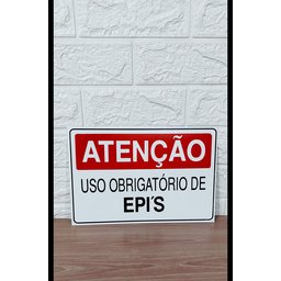 Placa de Sinalização Atencao Uso Obrigatorio de Epi`s 20x30 - 4