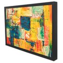 Ver imagem 3 de Quadro Decorativo Caixa Pincelada Amarela Tacolado Moldura Caixa 3cm Madeira com Vidro 80 X 120cm