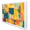 Ver imagem 2 de Quadro Decorativo Caixa Pincelada Amarela Tacolado Moldura Caixa 3cm Madeira com Vidro 80 X 120cm