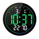 Ver imagem 1 de Relógio de Parede Digital LED Redondo com Termômetro e Data
