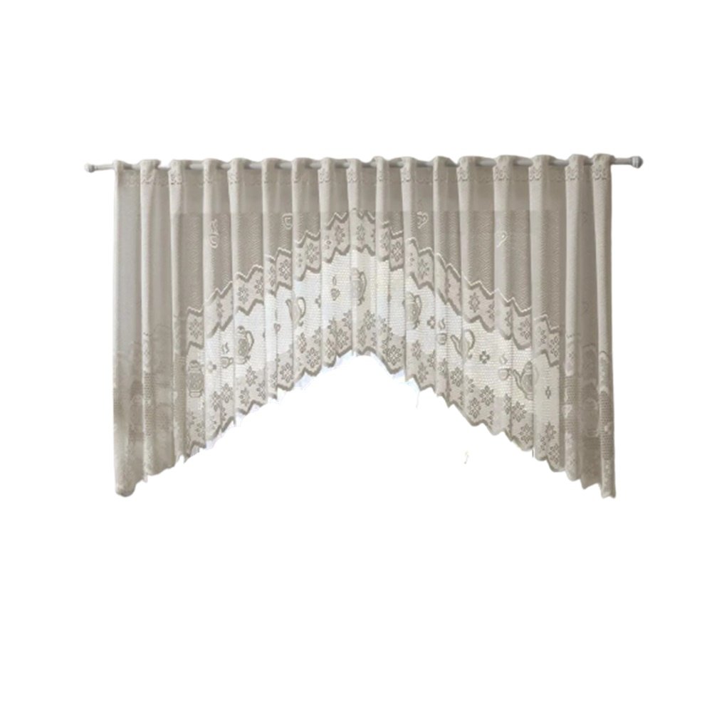 Cortina Renda Bando Cascata 3M X 1M Alt Creme Bule Lisa - 4