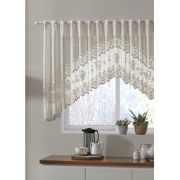 Cortina Renda Bando Cascata 3M X 1M Alt Creme Bule Lisa - 5