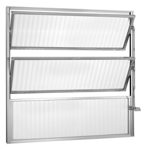 Vitro Basculante Aluminio Brilhante 80x80