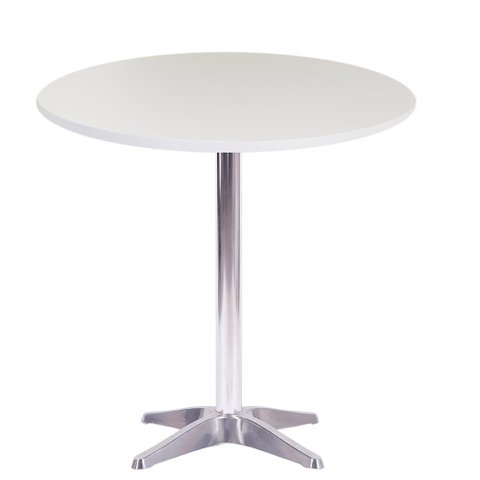 Mesa de Jantar Redonda 70 cm Tampo Branco em MDP Base Delta