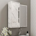 Ver imagem 1 de Espelheira para Banheiro com 1 Porta Bn3648 Mármore Branco 60x60cm Tecnomobili