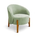Ver imagem 3 de Poltrona Decorativa Ariel Orgânica Boucle Verde Claro com Pés Madeira Loja Sheep