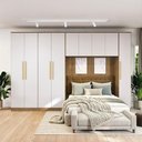 Ver imagem 1 de Quarto Modulado Adapt 9 Portas 2 Gavetas MDP 349cm Nogueira-Branco
