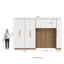Ver imagem 2 de Quarto Modulado Adapt 9 Portas 2 Gavetas MDP 349cm Nogueira-Branco