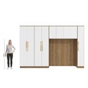 Ver imagem 3 de Quarto Modulado Adapt 9 Portas 2 Gavetas MDP 349cm Nogueira-Branco