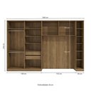 Ver mais imagens de Quarto Modulado Adapt 9 Portas 2 Gavetas MDP 349cm Nogueira-Branco