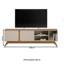 Ver imagem 4 de Rack para Tv até 70 Polegadas Istambul 2 Portas Nature/off White - Linea Brasil