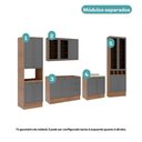 Ver imagem 7 de Cozinha Milla Pure 15 Portas 3 Gavetas MDF-MDP 340cm Cinza com Nogal Móveis Carraro