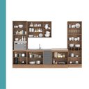 Ver imagem 5 de Cozinha Milla Pure 15 Portas 3 Gavetas MDF-MDP 340cm Cinza com Nogal Móveis Carraro