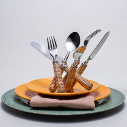 Jogo 6 Talheres Wolff em Aço Inox - Cabo Rattan - 3