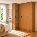 Ver imagem 1 de Guarda Roupa de Canto Reto 5 Portas 1 Reflecta Altezza Clean Belmax:Freijó