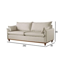 Sofá 5 Lugares Living Linho M-168 Martins Creme - 2