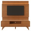 Ver imagem 1 de Painel e Rack Ares para TV 65" 180cm MDF com LED Amadeirado Mavaular Móveis