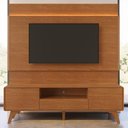 Ver imagem 2 de Painel e Rack Ares para TV 65" 180cm MDF com LED Amadeirado Mavaular Móveis