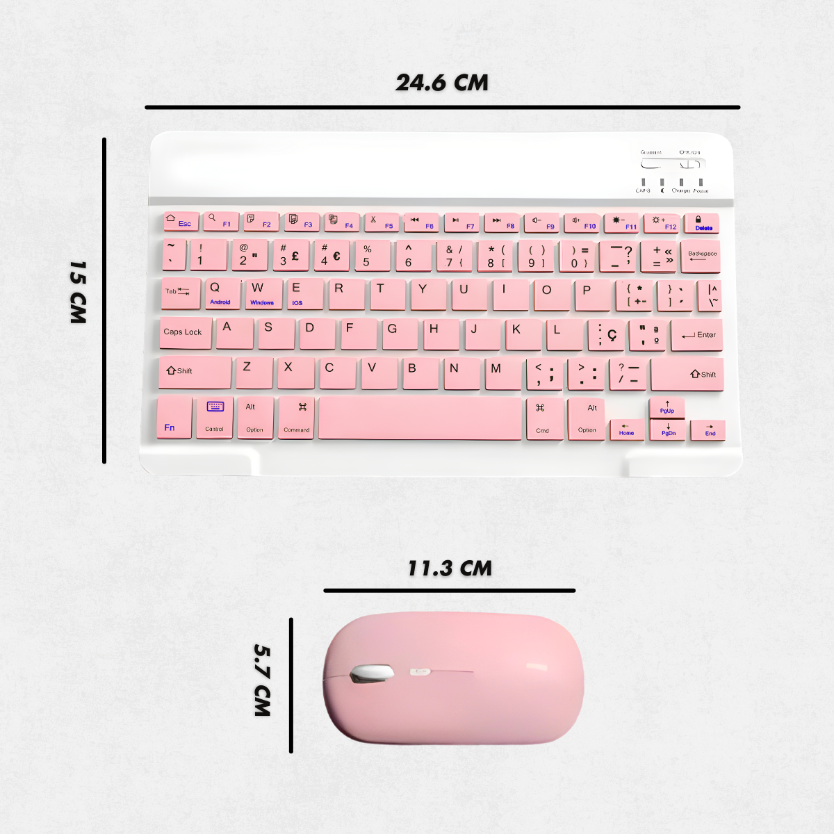 Teclado sem Fio Bluetooth Recarregável com Mouse - 7