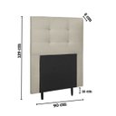 Ver imagem 3 de Cabeceira Estofada Cama Box Solteiro 90 Cm Irlanda Suede:suede Bege