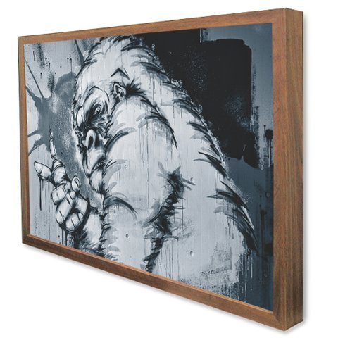 Quadro Decorativo Animal Urban Art em Moldura Caixa TaColado Moldura Caixa 3cm Madeira sem Vidro 20 