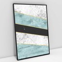Ver imagem 2 de Quadro Decorativo em Canvas Geométrico Branco e Azul TaColado Moldura Preta 120 x 80cm