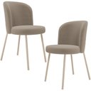 Ver imagem 1 de Kit 02 Cadeiras para Sala de Jantar Cozinha Estofada Gavi Arena L02 Bouclê Bege - Lyam Decor
