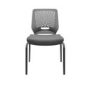 Ver imagem 1 de Cadeira de Escritório Fixa Aproximação 4 pés Beezi Base Preta Assento e Encosto Grafite PLAXMETAL