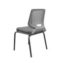 Ver imagem 2 de Cadeira de Escritório Fixa Aproximação 4 pés Beezi Base Preta Assento e Encosto Grafite PLAXMETAL