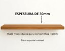 Ver imagem 3 de Prateleira MDF 100x20 Moderna Suporte Parede Invisivel 30mm Italian Noce