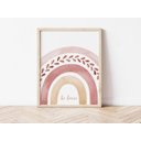 Ver imagem 4 de Kit 3 Quadros Sol Arco Íris Love Boho Quarto Menina Infantil