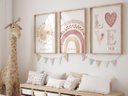 Ver imagem 2 de Kit 3 Quadros Sol Arco Íris Love Boho Quarto Menina Infantil