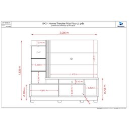 Estante Frizz Plus para TV de até 60 polegadas (COM PÉS) - JADE / OLIVA - Madetec - 5