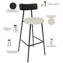 Ver imagem 4 de Kit 02 Banquetas Alta Bar Cozinha Sala De Jantar Milão L02 Couríssimo Preto Linho Cru - Lyam Decor
