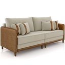 Ver imagem 2 de Sofá 2 Lugares Sala de Estar Living 172cm Asbury K01 Veludo Bege Couríssimo Camel - Lyam Decor