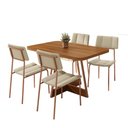 Ver imagem 1 de Conjunto Sala de Jantar 4 Cadeiras Blum Carraro Nogal Rosê