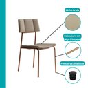 Ver imagem 7 de Conjunto Sala de Jantar 4 Cadeiras Blum Carraro Nogal Rosê