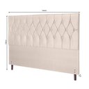Ver imagem 2 de Cabeceira Ram 1500 Bege Estofada para Cama Box Casal 144cm Quarto Luxo
