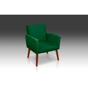 Poltrona Decorativa Nina Suede Verde - Pandora Decor - Casa da Poltrona