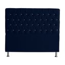 Ver imagem 1 de Cabeceira de Cama Box Paris King 195 Cm Botão Strass Suede Azul Marinho do Lar Móveis