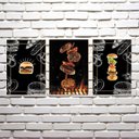 Ver imagem 2 de Kit 3 Placas MDF Temático Hamburgueria Decorativa LN2
