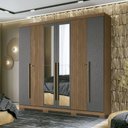 Ver imagem 5 de Guarda Roupa Casal 6 Portas Ripado Espelho e Pes Buriti Santos Andira
