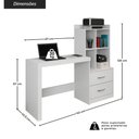 Ver imagem 3 de Escrivaninha com Estante e 2 Gavetas 141cm Multimóveis Crjcm-ESC002 Branco