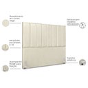 Ver imagem 2 de Cabeceira Estofada Carla 160 Cm Corino Bege