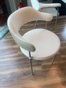 Ver imagem 1 de Cadeira Athenas Tecido Off White/ Costas Courino Areia 711 - 721