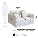 Ver imagem 3 de Sofá Cama Casal Dobrável 2 Lugares com Almofadas Aruba Yescasa