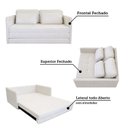 Ver imagem 7 de Sofá Cama Casal Dobrável 2 Lugares com Almofadas Aruba Yescasa